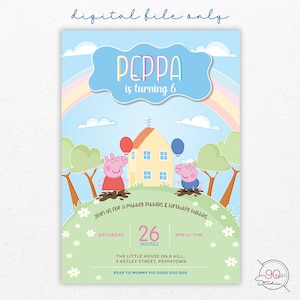 Peppa Pig Invitation Peppa Pig Birthday Invitation Peppa Pig Birthday Digital invitation Peppa Pig Party invitation Birthday Invite image 1