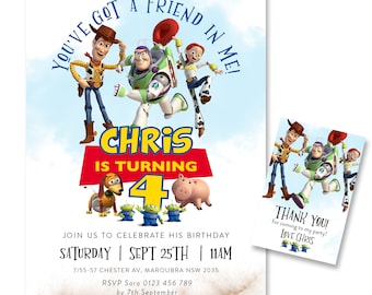 Toy story birthday invitation, Disney Invitation, Toy Story Party Invite