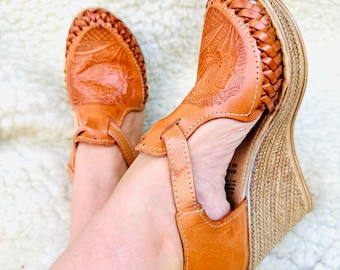 Leather Wedges | Black | Comfortable High Heels | Boho Fashion Shoes | Handmade Sustainable Fashion
