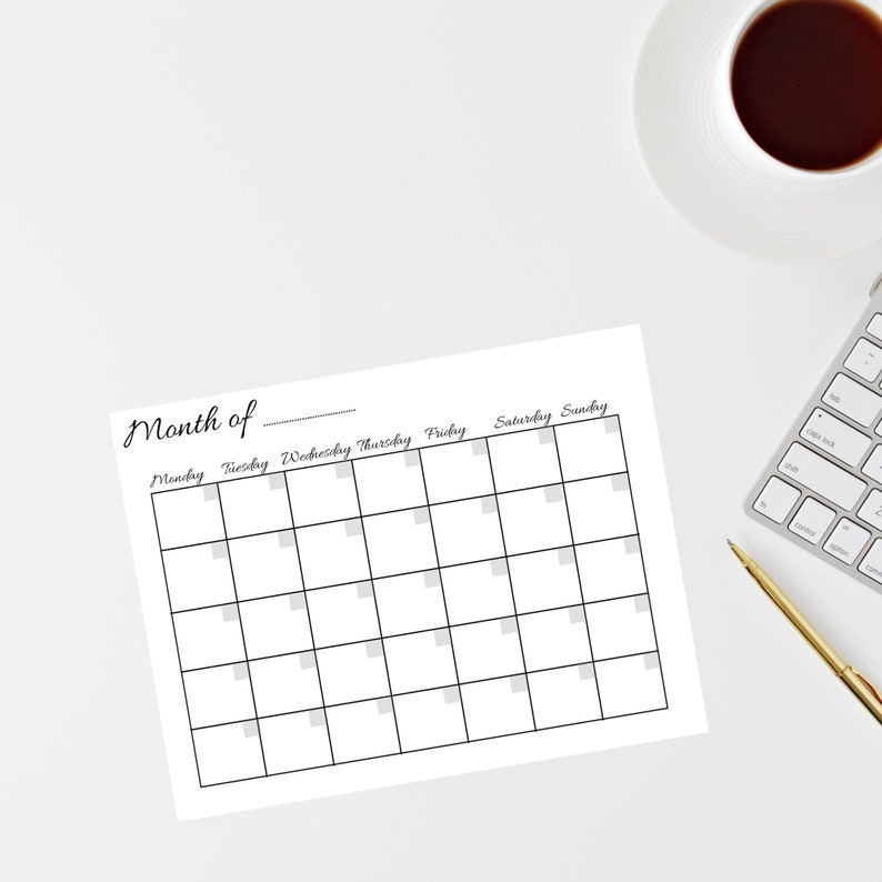 Monthly Blank Calendar Simple Calendar Minimalist Printable monthly-blank-calendar-simple-calendar-minimalist-printable