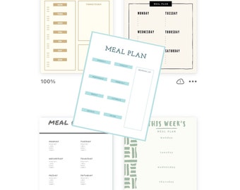 Wöchentlicher Essensplaner Printable, Menü, Einkaufsliste (digitaler Download)