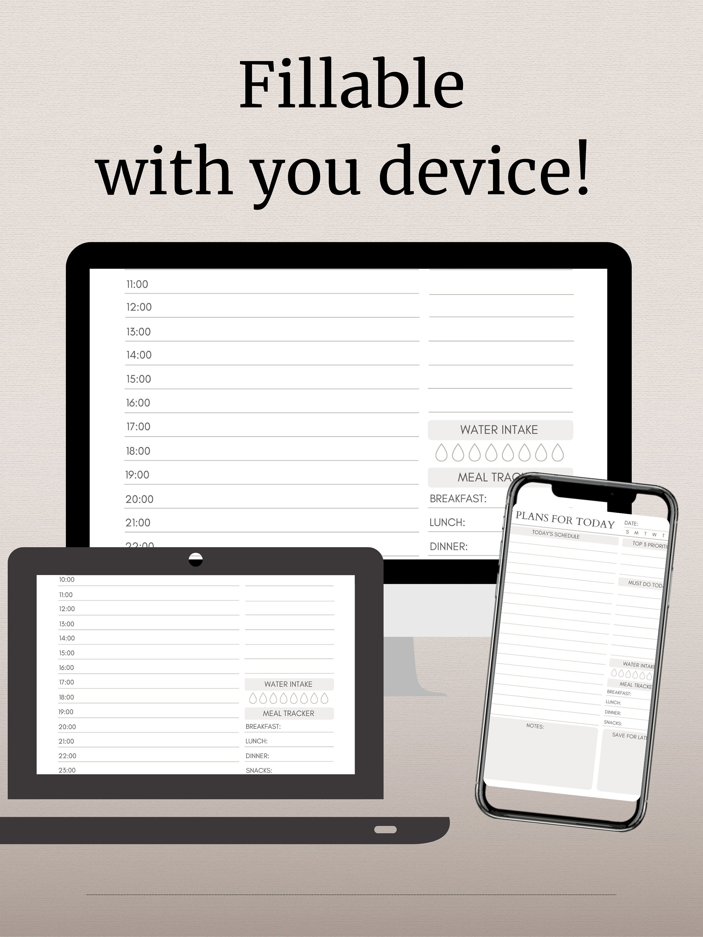Minimal ADHD Daily Planner for Printing or Digital Use (PDF) - Etsy