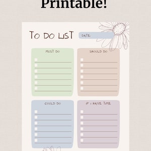Minimal to Do List Printable, Simple Tasks List Template, Productivity ...