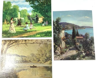 International Gallery Prints Lot Von 3 Vintage 8x10 Mid Century Wandkunst Romantisch