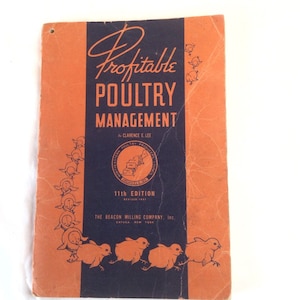 Profitable Poultry Management- Clarence E. Lee Soft Cover 1942~Chickens, Eggs