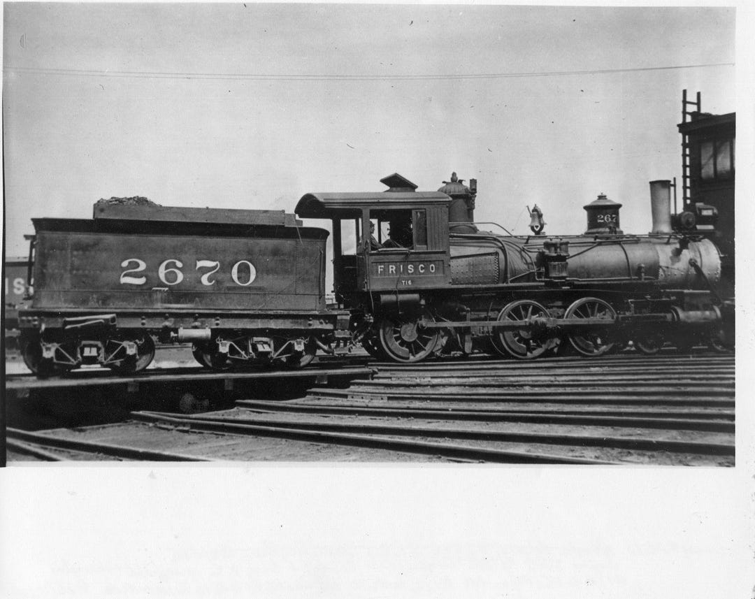 Antique Photo Railroad 1916 Steam Locomotive Frisco SLSF 2670 Train ...