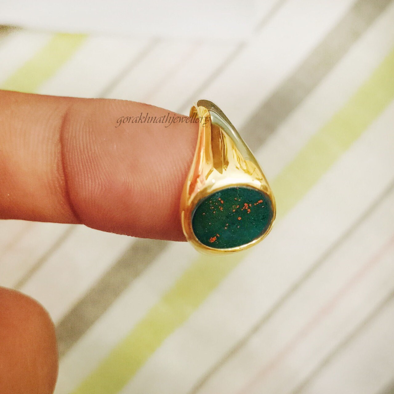 Bloodstone Chunky Ring