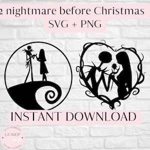 Cute undead Christmas Halloween couple | CLIPART | SVG | PNG