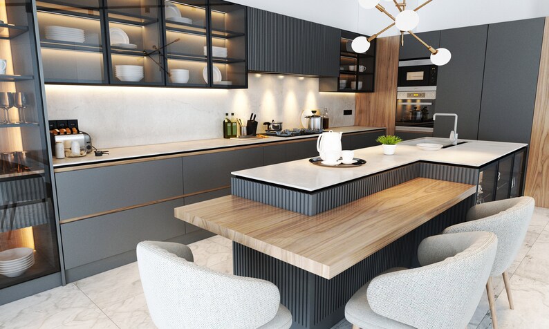 3D Kitchen Design, Customize Interior Design, 3D Architectural ...