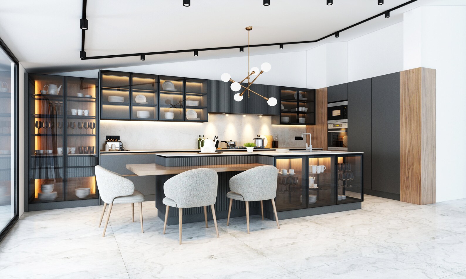3D Kitchen Design, Customize Interior Design, 3D Architectural ...