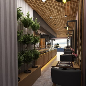 3D Cafe Design, 3D Restaurant Design, Customize Interior Design, 3D Architectural Rendering,Realistic Visualization Rendering