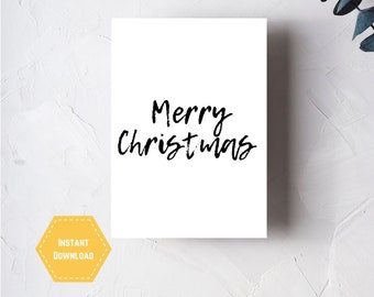 Merry Christmas Card Printable Holiday Greeting Card