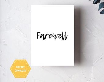 Farewell Card Printable Moving Retirement Greeting Card