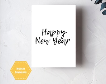 Happy New Year Card Printable Greeting Card