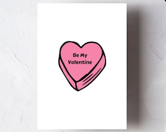 Be My Valentine Card | Printable Greeting Card | Valentine's Day | Heart | Love