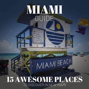 Guía de viaje e itinerario de la ciudad de Miami con mapa de calles de la ciudad, regalo de tarjeta de embarque y lista de equipaje.