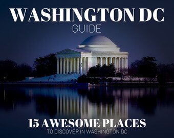 Washington DC, EE.UU. / Guía de viaje / Itinerario / Mapa de calles / Regalo de pase de borde / Lista de embalaje / Lugares impresionantes / Impresión de mapa de la ciudad / Regalo o ella