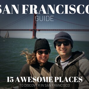 Guía de viaje e itinerario de San Francisco, California, con mapa de calles de la ciudad, regalo de tarjeta de embarque y lista de equipaje.