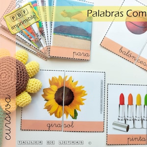 Palabras Compuestas en español, Gramatica español, Tarjetas Palabras Compuestas, Letra Cursiva