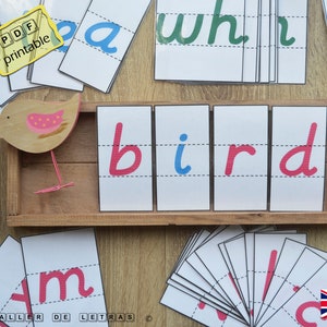 Print Montessori bewegliche Alphabet Karten, Englisch, groß & klein (druckbare PDF)