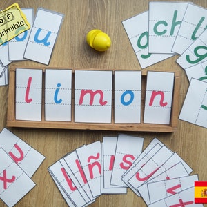 Tarjetas alfabeto movil Montessori español. Tarjetas abecedario movil para imprimir en varios tamaños, Script
