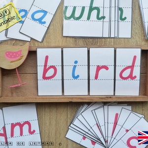 Montessori Movable Alphabet in English, Alphabet Letter Cards in English, Lowercase Alphabet, large and small Alphabet sizes, Print.