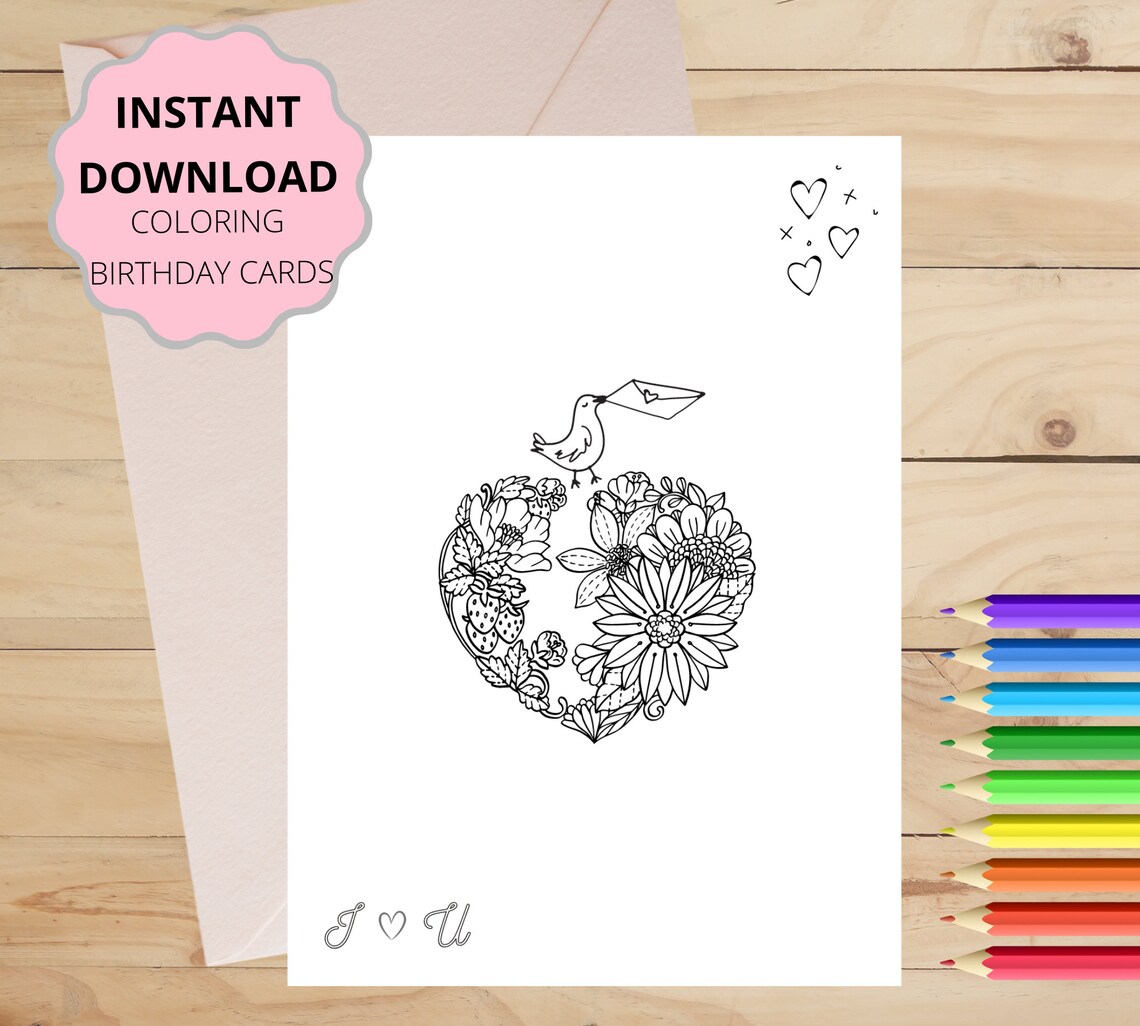 PRINTABLE Happy Birthday Nana Coloring Card From Grandchild - Etsy