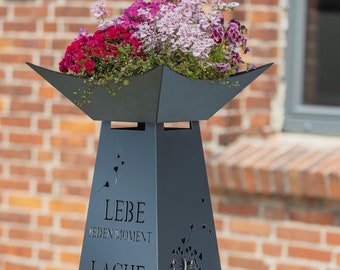 Pflanzsäule Lebe Lache Liebe