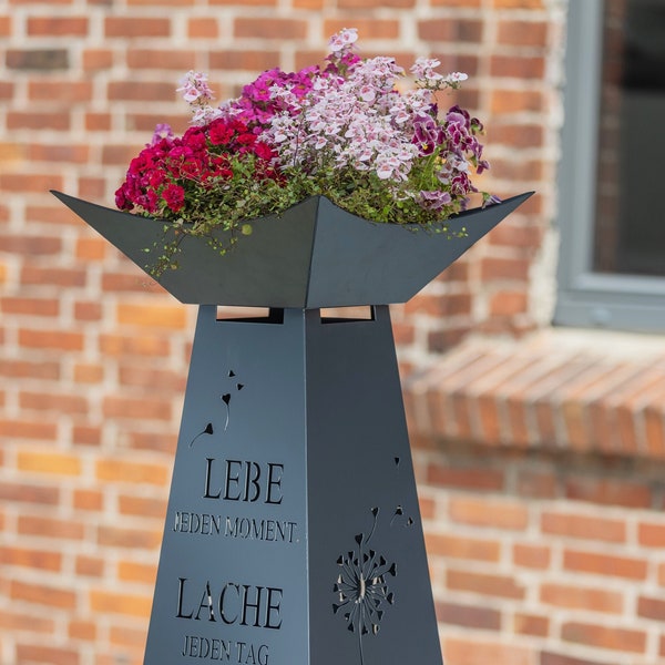 Pflanzsäule Lebe Lache Liebe