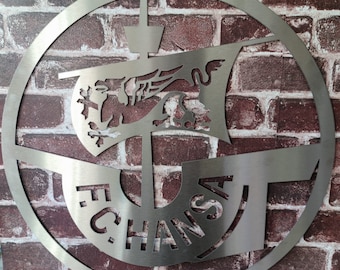Stainless steel wall logo F.C. Hansa Rostock