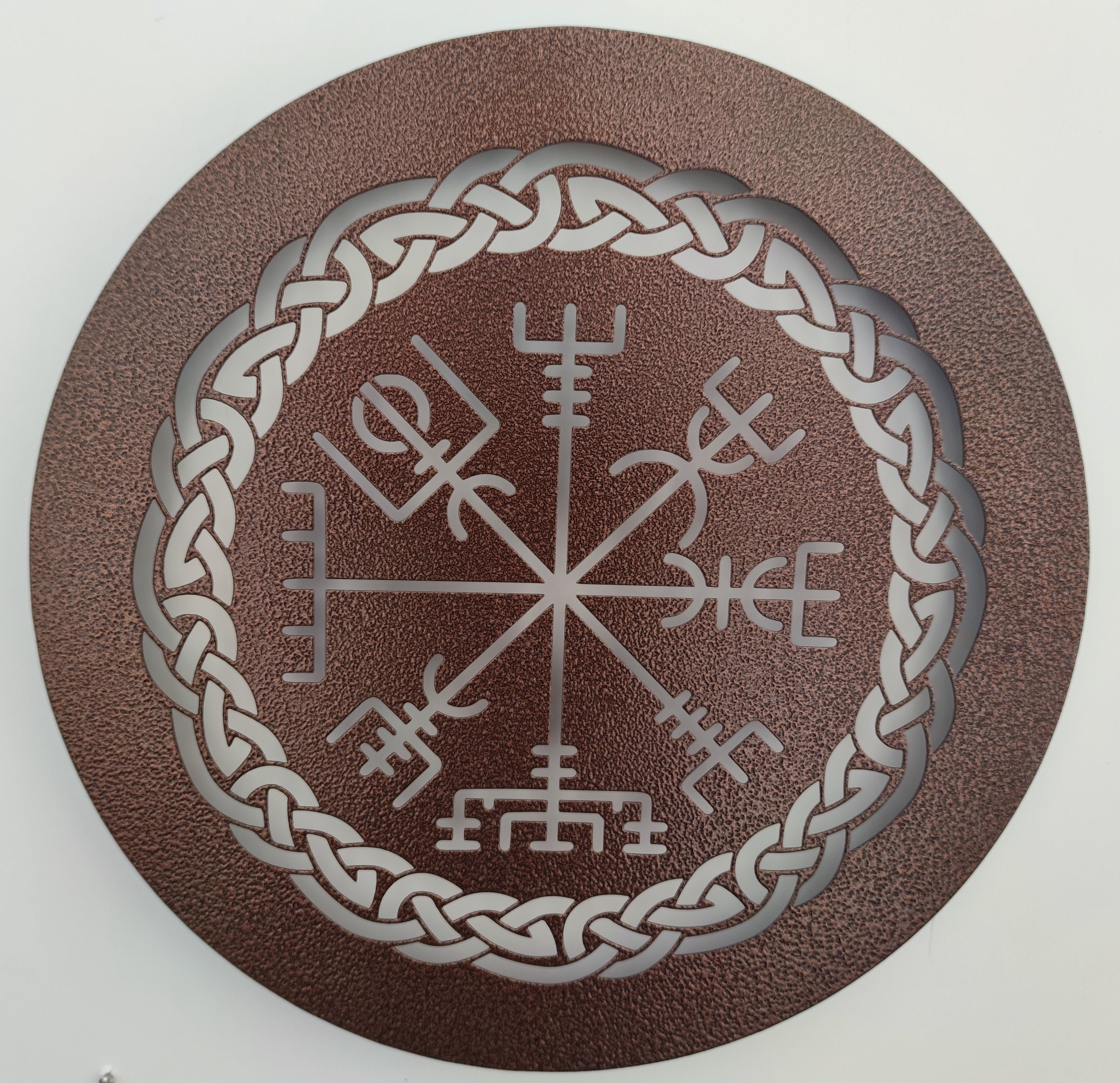 Wall decoration Vegvísir antique copper