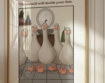 Funny goose bathroom poster, digital download wall art, are you pooping, farmhouse animal bathroom decor, quirky toilet humor print