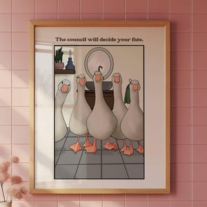 Funny goose bathroom poster, digital download wall art, are you pooping, farmhouse animal bathroom decor, quirky toilet humor print