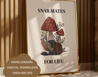 Couples snail art print