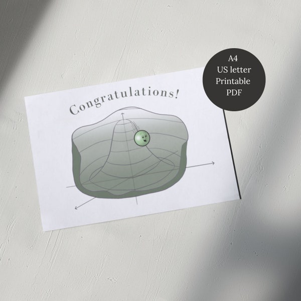 Printable greeting card | Particle physics | Higgs boson | Congratulations | A4 & US Letter | 2 times 4 card sizes