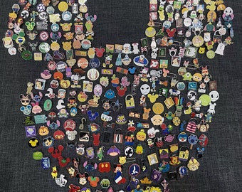 10-100 Disney Pins - Enamel Pin - Mystery Box Trading Pins No Duplicates Random Bundle Guaranteed Tradable Many Characters