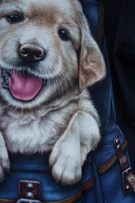 Vintage 90s Golden Retriever Puppy Graphic Tee, Unise… - Gem