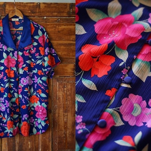 Vintage Victorias Secret 80s vibrant floral print night gawn