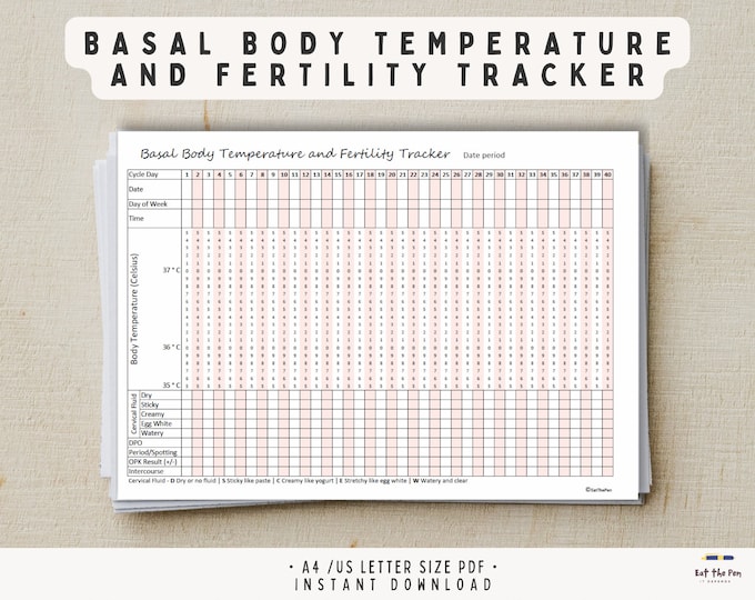 Basal Body Temperature / BBT Chart Printable US Size/fahrenheit TTC ...