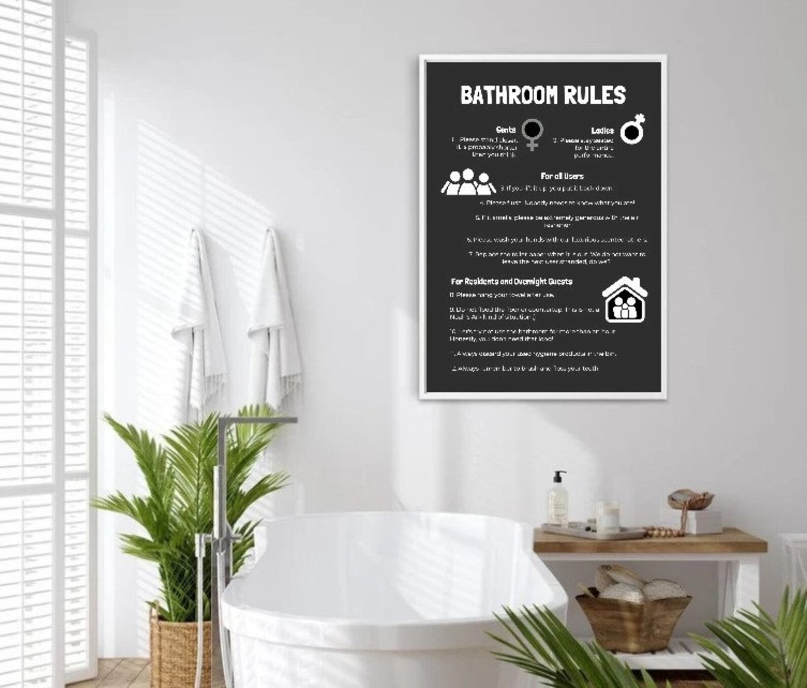 Bathroom Rules / Toilet Rules / Printable Wall Art Bathroom Etsy Canada