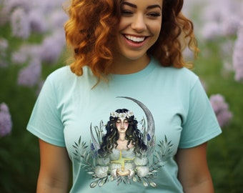 St Brigid Imbolc T-Shirt, Maiden Mother Crone Pagan Tee