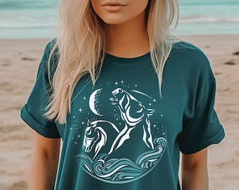 Scottish KelpiesT-Shirt in 7 Colours S-3XL, Falkirk, Folklore, Mythology Gift, Fantasy Lover, Mystical Creatures, Water horse