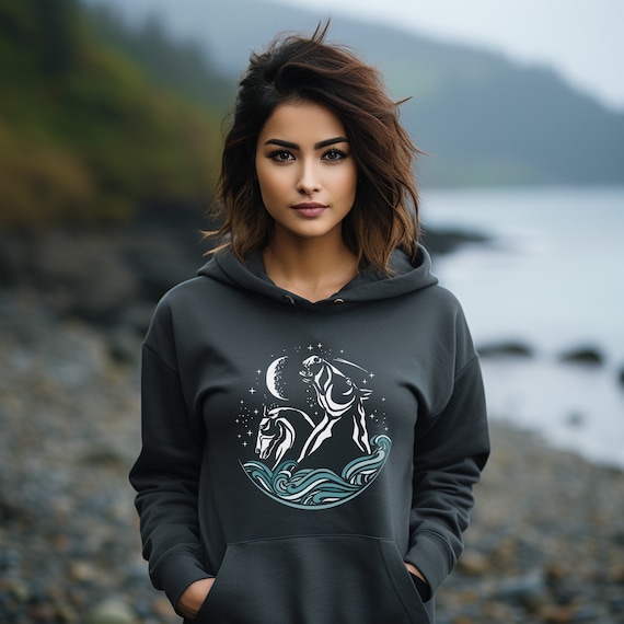 Scottish Kelpies Hoodie in 6 Colours S-5XL, Falkirk, Mythology Sweater, Scotland Folklore, Fantasy Lover Gift, Mystical Creatures