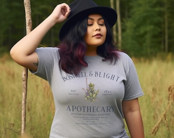 Cornish Witches Apothecary T-Shirt in 8 Colours, Sizes S-4XL, British Witchcraft, Witchy Clothing, Cornwall Gift