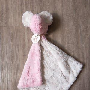 Minky Bear Baby Lovey Blanket: Plush Snuggle Toy