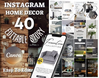 40 modelli professionali per storie di DECORAZIONE CASA / disegni su tela / case di designer / case fantastiche INTERIOR Design Story Style Idee per social media