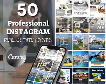 50 fantastici modelli professionali per post INSTAGRAM IMMOBILIARE - Canva Designs - Designers House - Idee per ufficio social media aziendali