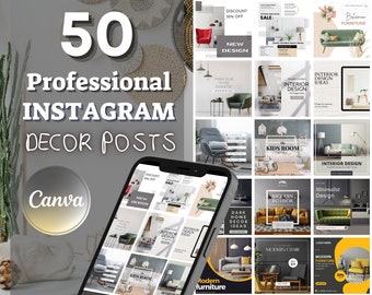 50 modelli professionali per post di INTERIOR DESIGN - Canva Designs - Designers House - Prodotti aziendali DECOR Style Social Media Shop Ideas