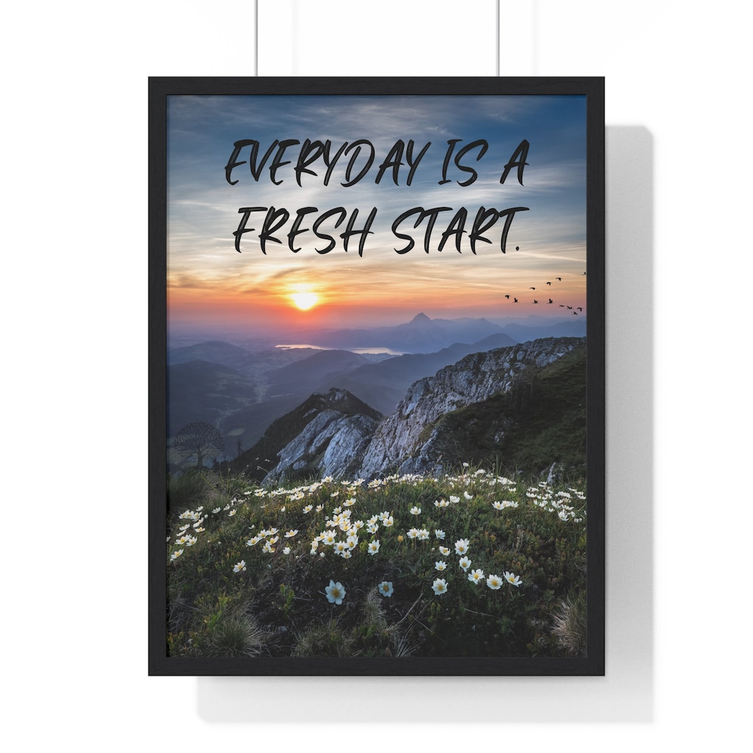 EVERYDAY is a FRESH START Sunrise Quote | Illustration Freestyle Art ...
