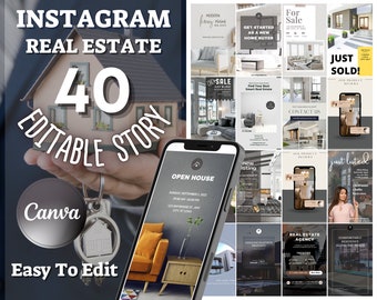 40 modelli professionali per storie IMMOBILIARI / Disegni su tela / Casa di designer / CASE fantastiche Stile di storie per ufficio Idee per i social media